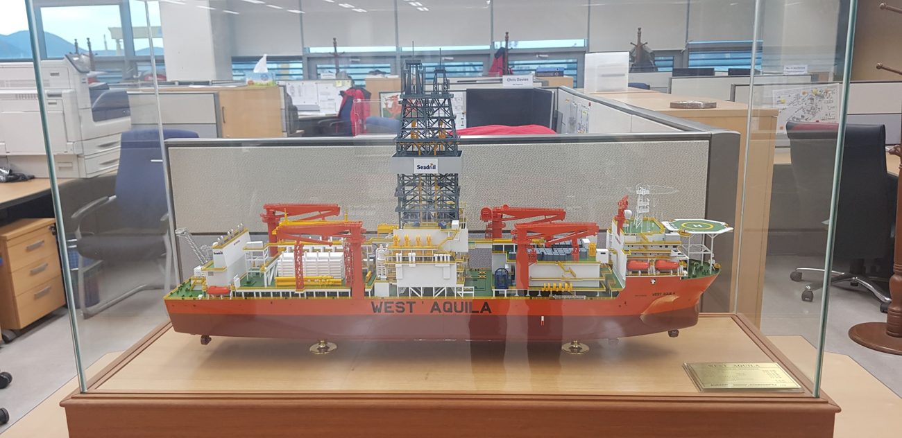 Drillship West Aquila, newbuilding at the DSME shipyard — 10 January 2019.